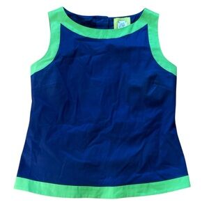 Elizabeth McKay Blue & Green Sleeveless Top with Awesome Buttons Down Back! 12